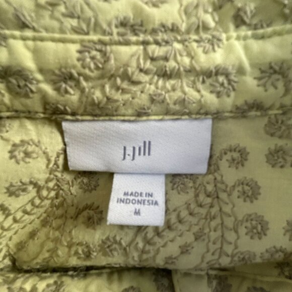 J. Jill Womens Medium Paisley Embroidered Button-Up Long Sleeve Shirt Medium - Picture 2 of 8